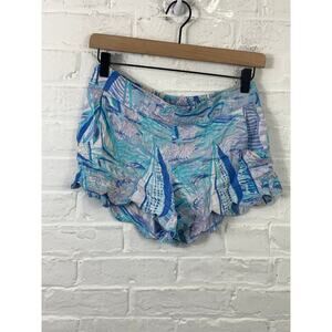 Lilly Pulitzer Multicolor Blue & Pink Sailboat Print Jean Shorts